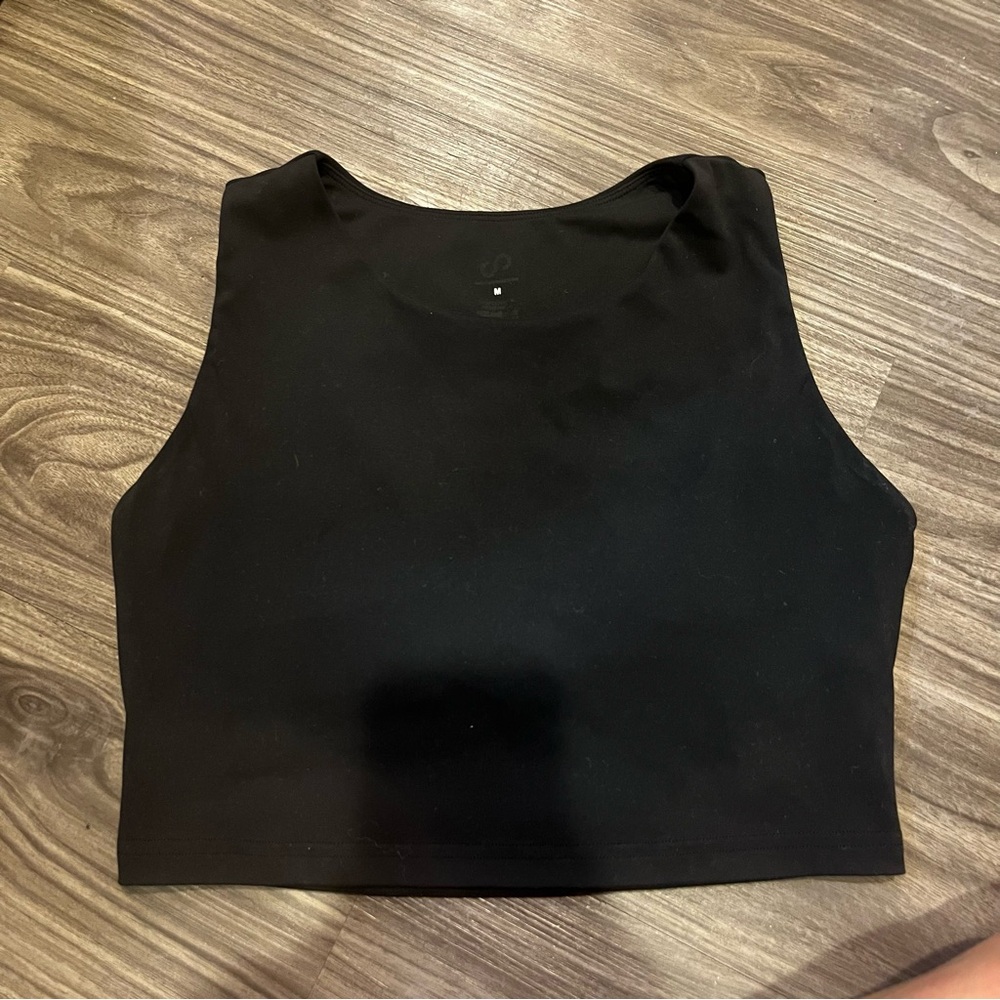 Curves and Combat Boots Black Fitted Tank Top Crop Style